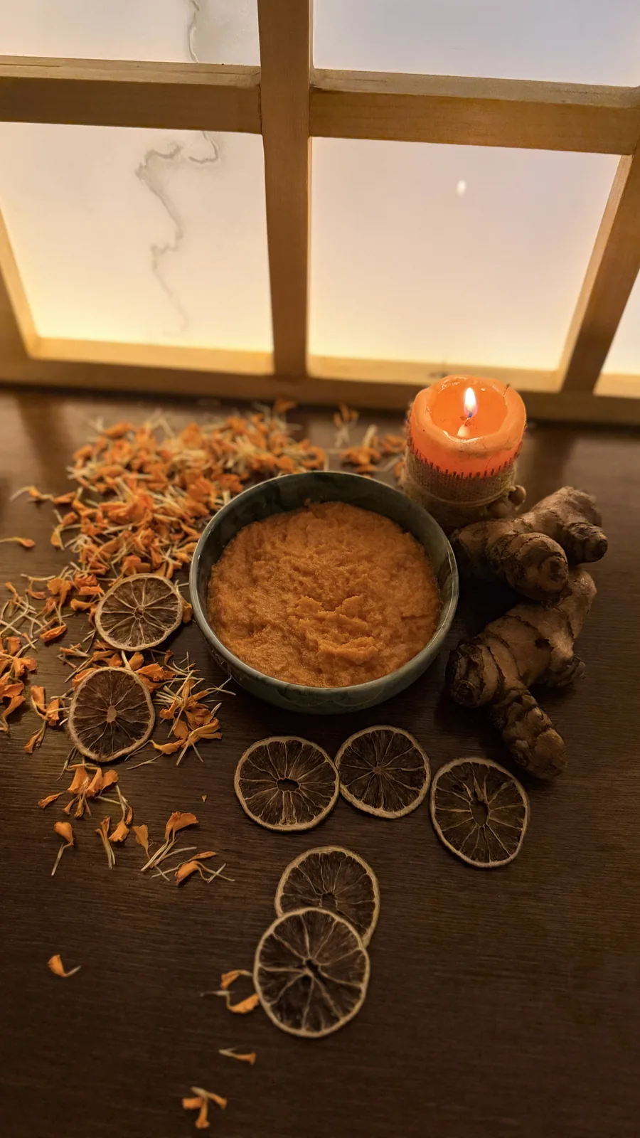 A real Shizen preparation of turmeric, ginger and dried citrus